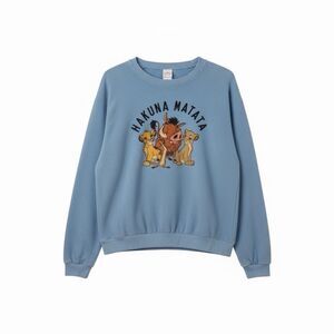 Disney Lion King Y2K Simba Hakuna Matata Blue Fuzzy Sweater Sweatshirt Size S